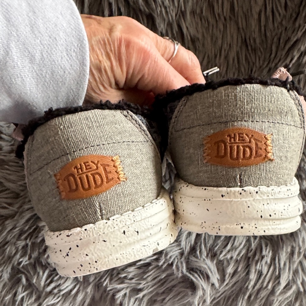 Hey Dude women’s Slip ons - Black and Gray - Picture 3 of 5